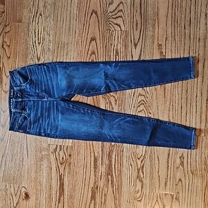 AMERICAN EAGLE Super High Rise Jegging, Dark Wash, Size 0 Short